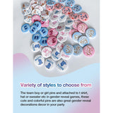 40 Pcs Gender Reveal Button Pins, Boy Or Girl Pins, Pink And Blue Baby Shower Party Baby Clothes Buttons Badges, For Party Game Supplies