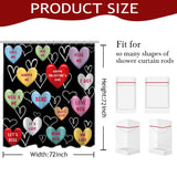Valentines Shower Curtain For Bathroom - Sweet Heart Valentine'S Day Decor Pink Heart Shower Curtain For Romantic Heart Bathroom Decor, 72 X 72 Inch Waterproof Bath Curtain