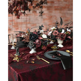 Fake Flowers Box, Faux Artificial Greenery Stems Foam Roses Dahlia Silk Maple Leaf Fabic Flower For Centerpieces Bouquet Wedding Vase Floral Decorations, Burgundy & Black, Mini Combo