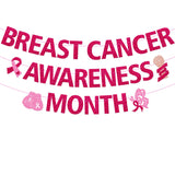 Breast Cancer Awareness Month Banner Cancer Survivor Party Decorations for Faith Courage Charity Event October Month Cancer Free Public Charity Activity Party Supplies (Rose Red)