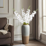42'' Long Stem White Delphinium Artificial Flowers For Tall Vases 4Pcs Fake Hollyhock Silk Flowers Realistic Larkspur Faux Flower For Home Wedding Table Decor Floral Arrangement (Pure White)
