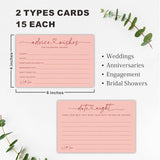 Wedding Advice Cards -Pack Of 30 Wishes For The New Mr & Mrs Wedding,Share Best Date Night Cards - Bride And Groom Newlyweds Bridal Shower Party Decoration,Games (Pink) - B04