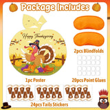 Thanksgiving Pin The Tail On Turkey Game Family Fun Thanksgiving Activity Poster Fall Thanks Giving Party Activities Favor Friendsgiving Games With 24 Turkey Tail Stickers