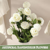 6 Pcs Artificial Ranunculus Flowers With Stem 18 Heads White Artificial Ranunculus Flowers Bouquets Bulk For Diy Bouquet Wedding Centerpiece Home Decor