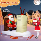 Christmas Inflatable Outdoor Decoration, 6Ft Inflatable Christmas Santa Claus With Tv Decorations Outdoor Christmas Blow