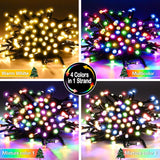 Battery Christmas Lights With Remote 4 Pack, 17Ft 50 Led Dual Color Changing Mini String Light With 3 Auto-Timer Options