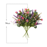 Artificial Faux Plants Flowers Indoor Spring Summer Decor, 6 Bundles Fake Silk Daisies Lavender Branches For Indoor Outdoor Wedding Office Party Hotel Home Decor, Vase Not Included