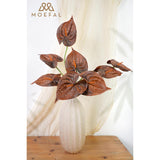 Real Touch Anthurium Artificial Flowers, 8Pcs Brown Faux Tropical Flowers With Stems For Boho Wedding Bouquets, Rust Fall Centerpieces & Jungle Party Decoration
