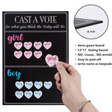 Baby Gender Reveal Board Game With 144 Girl Or Boy Voting Stickers, Cast Your Vote Sign With Stand - Chalkboard Design (12 X 17 In)