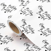 Birthday Wrapping Paper For Women - Mini Roll - 17 Inch X 16.5 Feet - Happy Birthday Beautiful Wrapping Paper For Special Friend, Girlfriend, Wife