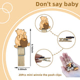 The Pooh Baby Shower Game Set, Include 1 Winnie Don'T Say Baby Game Sign And 20 Mini Winnie Clothespins, Baby Shower Game Decor, Baby Shower Party Decorations Supplies