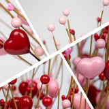 Pink Heart Decorations 24 Pack Red Heart Picks 17 Inch Pink Red Berry Stems For Wedding Anniversary Party Candlelight Dinner Decor