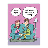 - Big Adult Valentine'S Day Greeting Card (8.5 X 11 Inch) - Jumbo Funny Card For Valentines, Naughty Stationery - I Am Wrong J3772Vdg