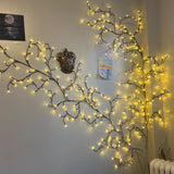 Enchanted Willow Vine Lights With Remote, Christmas Swags Decorations Indoor Room Decor, 18 Branches 144 Leds Lighted Wi