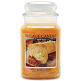Warm Buttered Bread Large Glass Apothecary Jar Scented Candle, 21.25 Oz, Brown