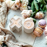 2 Pack Valentines Day Soy Candles With Retro Glass Jar Xoxo Candles Romantic Valentines Day Table Decoration, Fir Pine Scented Soy Wax, Aromatherapy Holiday Love Gift For Women