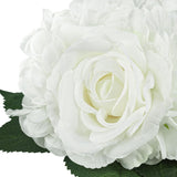 Artificial Hydrangea Flowers With Vase White Fake Flowers With Rose Faux Hydrangea Flowers With Faux Water Real Stone For Home Office Table Room Wedding Centerpiece Decorations