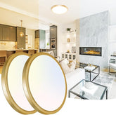 2 Pack 12 Inch Gold LED Ceiling Lights 24W Adjustable Flush Mount Fixtures