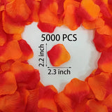 0.9Lb Sunset Red Rose Petals For Wedding,5000 Pcs Fake Silk Rose Petals,Artificial Flower Pedals For Romantic Night For Her Set,2.3''Faux Flower Pedals For Valentine'S Day Decorations