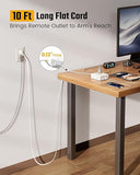 10FT Surge Protector Power Strip with 8 Outlets 4 USB Ports 2 USB C Flat Plug Extension Cord