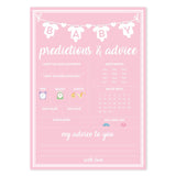 Baby Shower Games For Girl, 50 Pcs Pink Prediction & Advice Game, Fun Activity Cards, Baby Shower Ideas