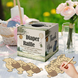 Winnie The Pooh 51Pcs Diaper Raffle Card Box For Baby Shower, Diaper Raffle Box With 50 Winnie Tickets, Party Favors Decorations Supplies