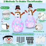 20Ft Giant Christmas Inflatable Snowman With Colorful 3D Rotating Lights, Outdoor Blow Up Christmas Decorations, Huge Sn