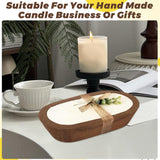 4 Pack Wooden Dough Bowls Bulk Rustic Dough Candle Bowls For Wedding Diy Candle Home Crafts Making Farmhouse Fruits Supplies Decoration(9.5 X 5.5Inches,Brown)