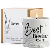 Best Friend Birthday Gifts For Women Bestie Candle - Friendship Gift Ideas For Bff, Work Bestie, Soul Sister, Bestfriend, Bsf Christmas Long Distance Gifts Lavender Candle 6Oz