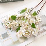 Artificial Cherry Blossom Branches 6Pcs Fake Flowers Artificial Faux Silk Flowers Plum Tree Blossom Fake Plants Arrangement For Spring Diy Home Wedding Table Office Vase Decor (White)