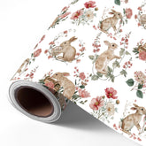 Bunny Wrapping Paper Roll - 17.5 Inches * 26 Ft. - Watercolor Floral Gift Wrap, Perfect For Easter Spring Wedding Birthday Baby Shower Mother'S Day Valentine’S Day