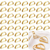 Set Of 100 Napkin Rings Metal Gold Semicircle Napkin Ring, Napkin Rings Bulk Dinner Banquet Serviette Decor, Dining Table Setting For Thanksgiving Christmas Halloween Holiday Wedding Party