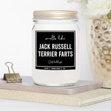 You Nique Designs Jack Russell Gifts - 8Oz Dog Fart Candle, Jack Russell Terrier Gifts For Women, Men - Jack Russell Dad Mom Gift Idea - Jack Russell Terrier Decor, Accessories (Lavender & Vanilla)