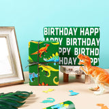 Reversible Dinosaur Wrapping Paper - Mini Roll - 17 Inch X 16.5 Feet - Green Dinosaur And Happy Birthday Wrapping Paper For Girl Kids Boy Birthday, Baby Shower