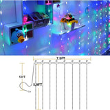 Curtain String Lights, Waterproof Copper Wire Curtain Lights With Control, 8 Modes Usb Fairy Lights Plug In Good For Wed