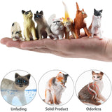 12Pcs Realistic Cat Figurines, Plastic Mini Cat Figures Toys, Kitten Miniature Toys Cake Topper Easter Eggs Christmas Birthday Gift For Kids Boys Girls