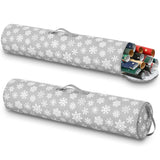 2 Pcs Christmas Wrapping Paper Storage Bags 40 Inch Snowflake Gift Wrapping Paper Organizer Storage Containers For Crafts Poster Tools, Christmas Wrap Holder, 600D Oxford