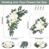 Wedding Arch Flowers Set Of 2, Artificial Flowers For Decoration Backdrop Garland For Arch Flowers For Wedding Ceremony Reception And Welcome Signs Decorations (White)