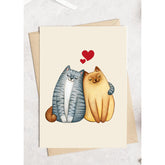 -Cats Cuddling Anniversary Card, Valentines Day Card For Him Her, Lovely Mother'S Day Father'S Day Card