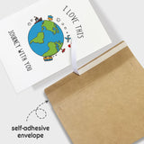 Romantic Globe Birthday Card For Boyfriend Girlfriend, Travel Themed Anniversary Card For Him Her, I Love This Journey With You