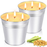 Citronella Candles Outdoor - Large 34Oz Citronella Candle For Patio Up To 200 Hours Burning, 3-Wick Summer Outdoor Candles Bulk For Home,2Pcs Soy Wax Candle For Garden Camping Party Yard Balcony