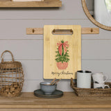 Pink Chinoiserie Merry Christmas Cutting Board, Grandmillennial Christmas Kitchen Decor, Preppy Pink Bow Coquette Xmas Tree Bamboo Cutting Board For Kitchen