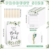 67 Pcs Guess The Baby Food Game Greenery Baby Shower Games Set 1 Standing Sign 50 Answer Cards 10 Pencils 6 Number Stickers For Gender Reveal Party Decoration Supplies