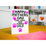 Mother'S Day Card From Furry Child, Dog, Cat Mothers Day Card For Pet, Puppy, Kitty Mom, Mommy