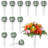 12 Pcs Flower Bouquet Holders, Wedding Bridal Bouquet Handle Holders, Round Foam Top, Lightweight Design, Ideal For Artificial Flowers, Floral Arrangements