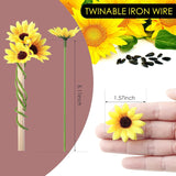 50 Pcs Mini Artificial Sunflower Heads With Iron Stems For Home Party Decoration Wedding Decor, Bride Holding Flowers Centerpieces Wreath Garden Diy Art Decor Crafts(1.57 Inch)