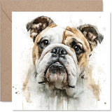Bulldog Birthday Card For Men Women - Dog Breeds - Happy Birthday Card For Uncle Brother Cousin Friend, 5.7 Inch Bday Greeting Cards