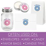 Donut Gender Reveal Party - We Donut Know - Team Boy Or Team Girl - 40 Stickers