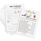 Baby Predictions & Advice Cards For New Parents, Mommy Or Daddy Guess Who Baby Shower Game - 2 Game 40 Pcs Double Sided Cards, Wishes For Mommy & Daddy, Gender Reveal Boy Or Girl