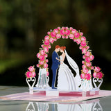 Wedding 3D Pop Up Valentine Card – Pop Up Love Cards – Wedding Cards For Bride And Groom – Anniversary Card 3D – Just Married Card - 3D Card Love With Envelope Included